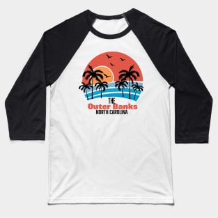 Outer Banks Sunset Blue Design Baseball T-Shirt